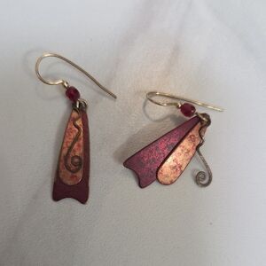 Elegant Red and Gold Earrings
